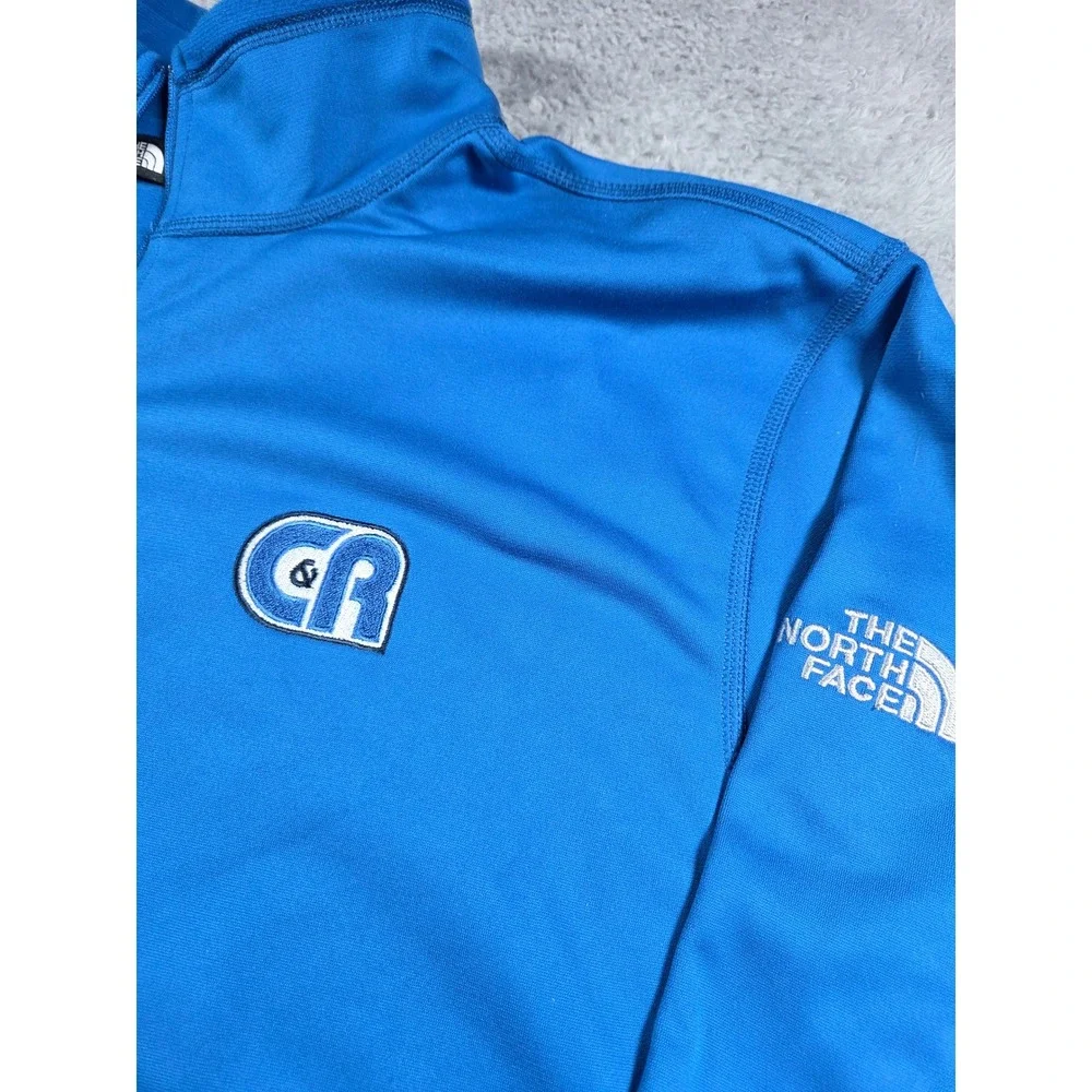 The‎ North Face Quarter Zip Pullover XL Blue Mens CR Patch Logo Activewear